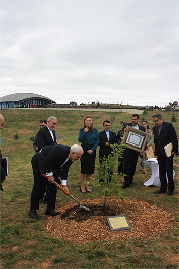His Excellency Dr Mohammad Javad Zarif at tree planting