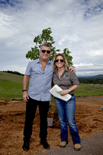 Left: Jimmy Barnes and Emma Halloway, Senior Horticulturalist at the National Arboretum..