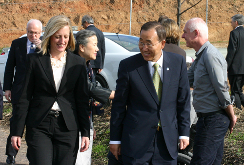 Left: Chief Minister Katy Gallagher and Secretary-General Ban Ki-moon