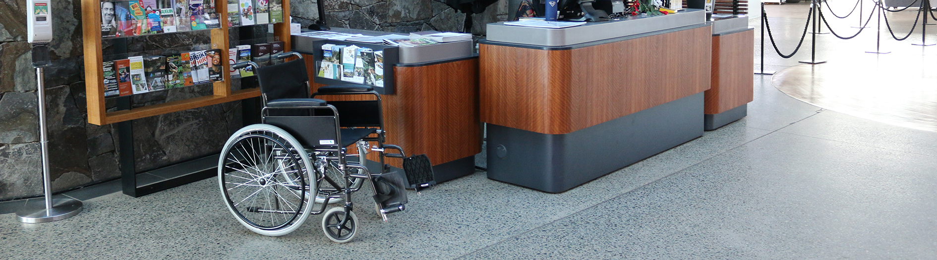  Wheelchair available for hire next to Visitor Information desk