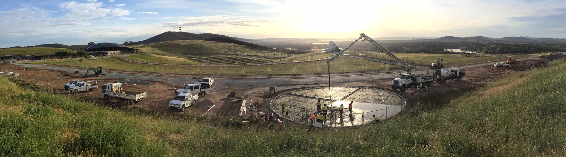 panoramic perspective of the construction of a new garden at the arboretum