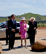 Her Excellency the Governor General & His Excellency Mr Bryce with the Chief Minister. View larger image here.