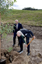 Malcolm Fraser planting the Red River Gum Tree